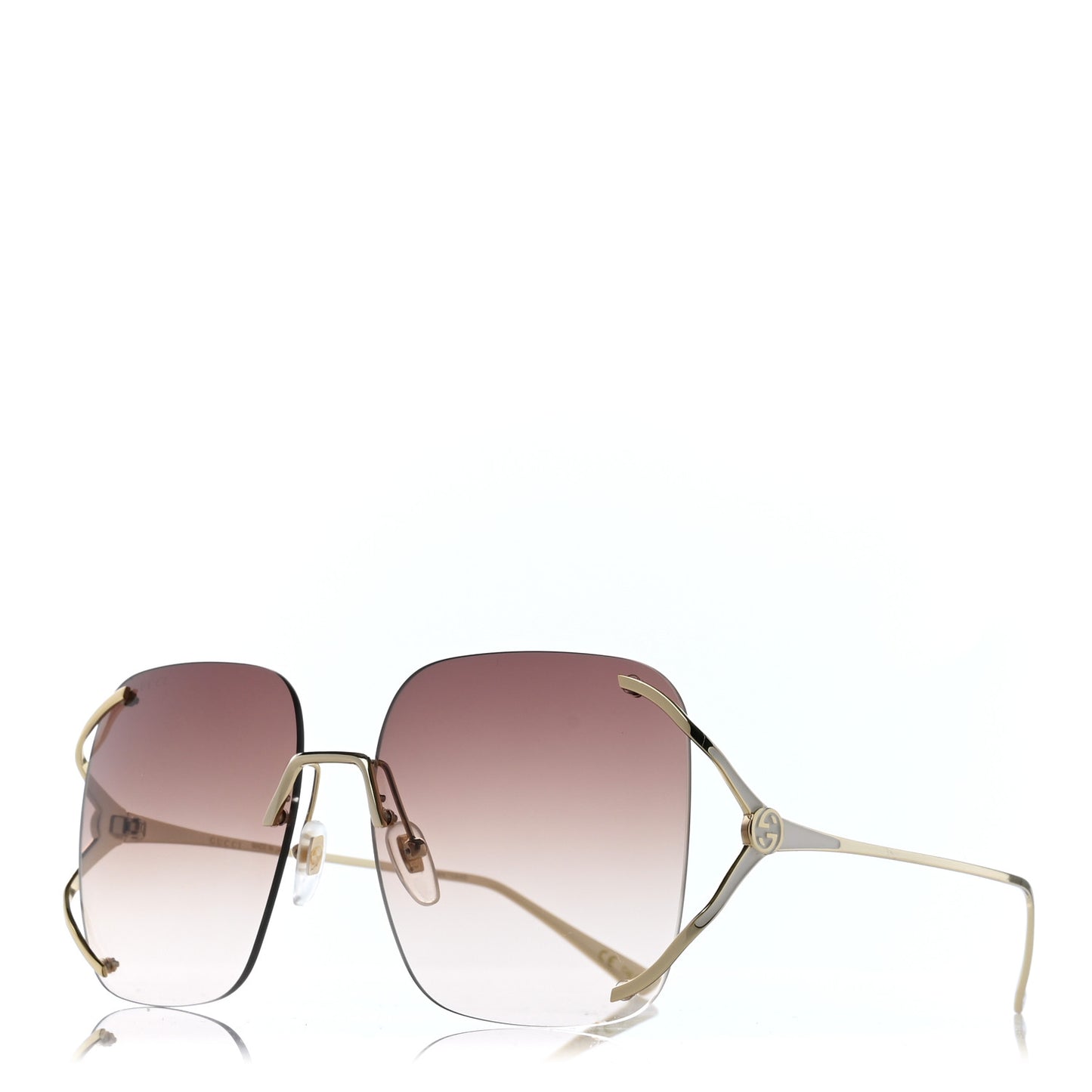 Metal Oversized Sunglasses GG0646S Gold Brown