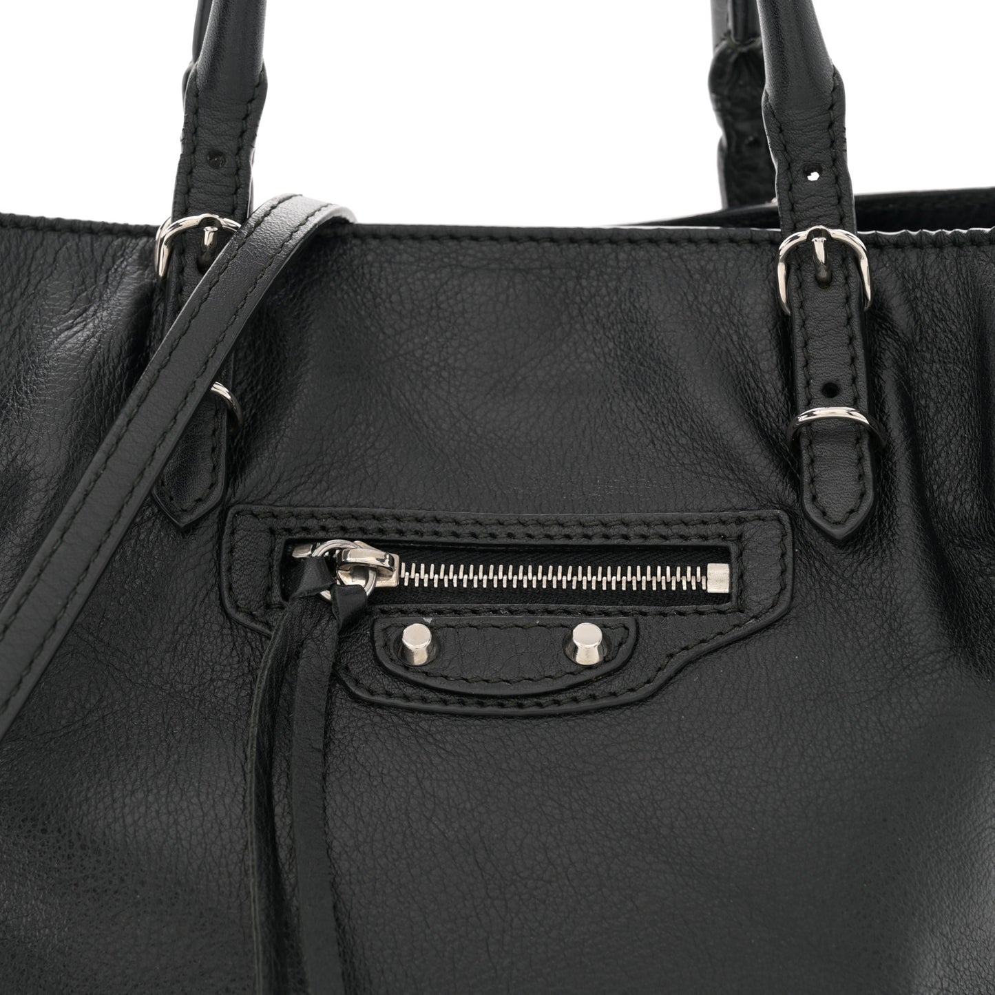 Calfskin Papier Mini A4 Zip Around Tote Black
