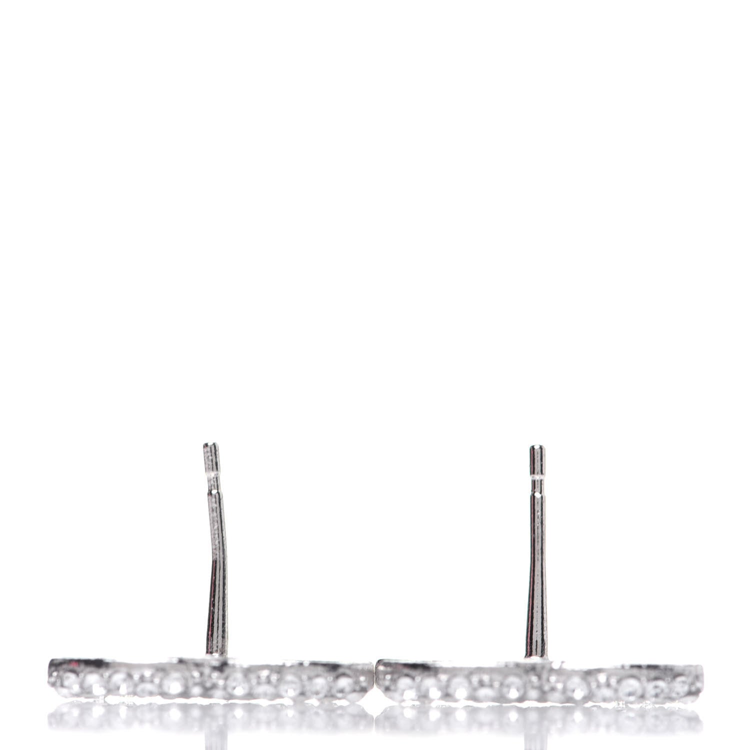 Chanel Crystal CC Treasure Chest Earrings Silver 4 of 5