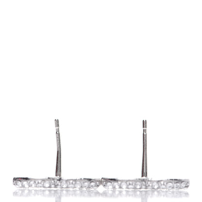 Chanel Crystal CC Treasure Chest Earrings Silver 4 of 5