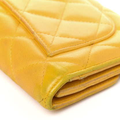 Chanel Lambskin Quilted Large Flap Wallet Yellow 18 of 23