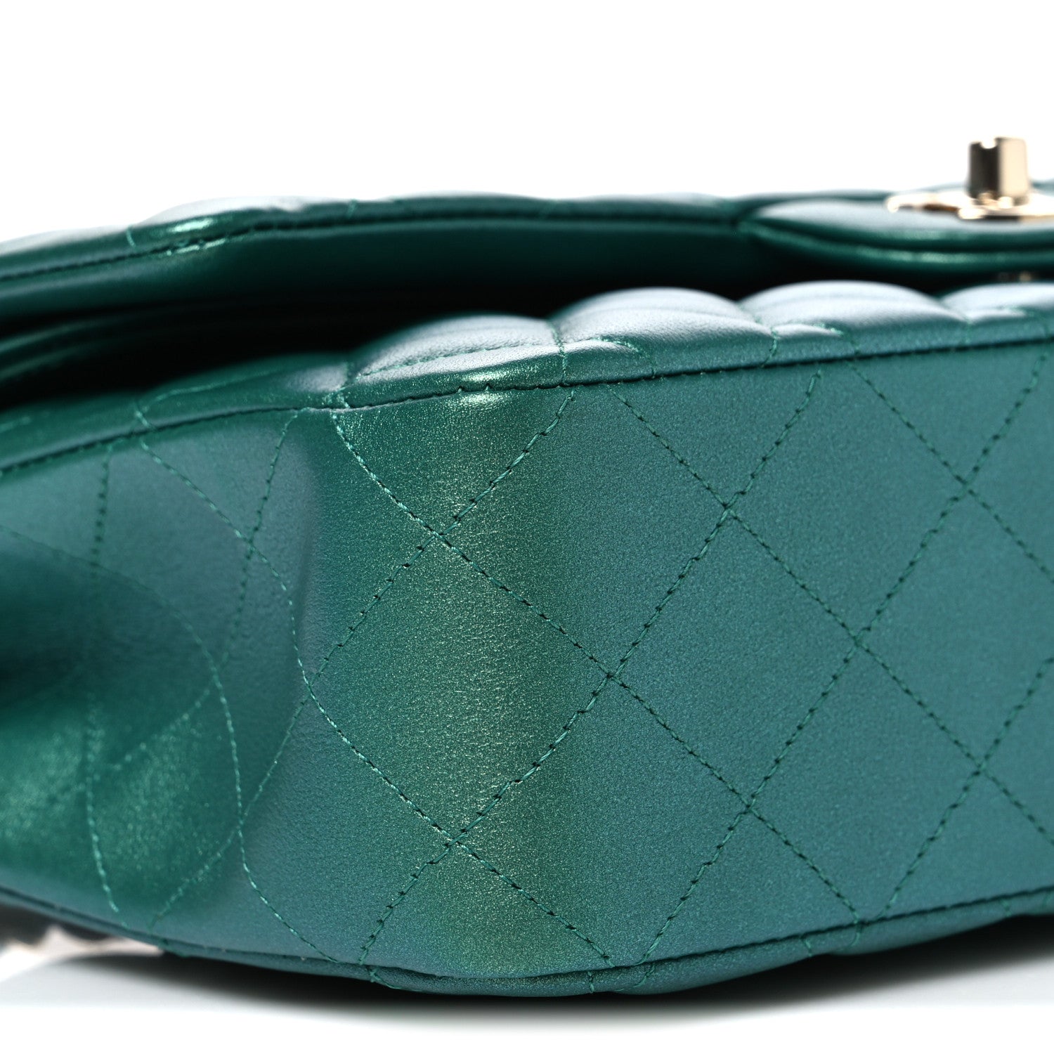 Chanel Iridescent Calfskin Quilted Medium Double Flap Green 9 of 11