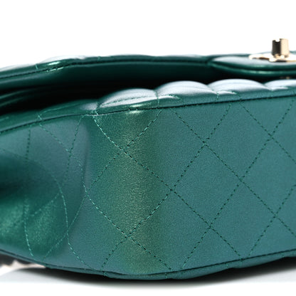 Chanel Iridescent Calfskin Quilted Medium Double Flap Green 9 of 11