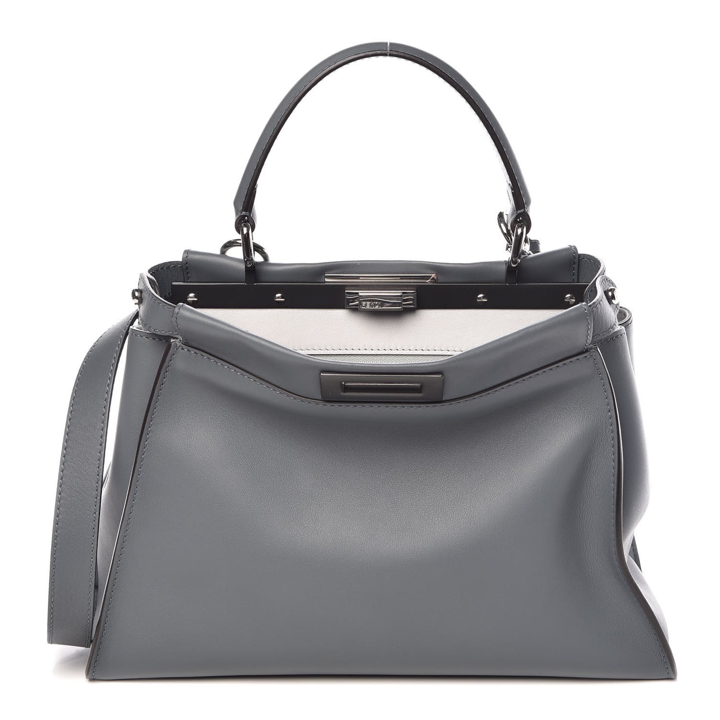 Vitello Seta Shiny Nappa Medium Peekaboo Iconic Satchel Alga Rosa Doll
