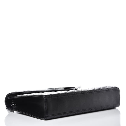 Saint Laurent Grain De Poudre Textured Mixed Matelasse Large Triquilt Monogram Monochrome Satchel Black 4 of 10