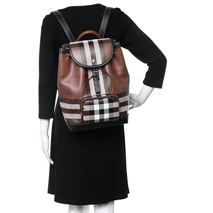 Burberry E-Canvas Check Medium Backpack Dark Birch Brown 2 of 10