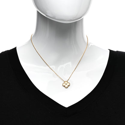 Van Cleef & Arpels 18K Yellow Gold Diamond Yellow Mother of Pearl Vintage Alhambra Pendant Necklace 2 of 5