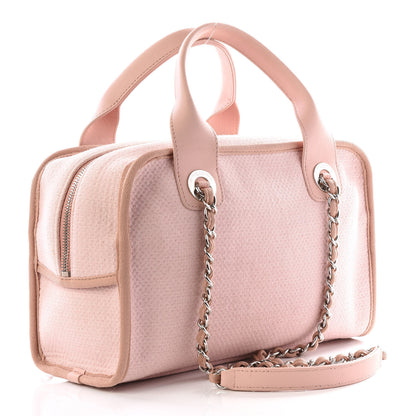 Chanel Canvas Deauville Small Bowling Bag Light Pink 2 of 11