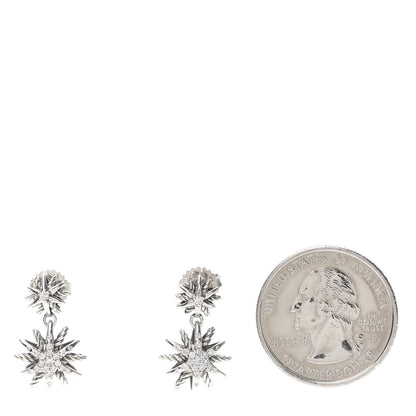 David Yurman Sterling Silver Diamond Starburst Double Drop Earrings 2 of 4