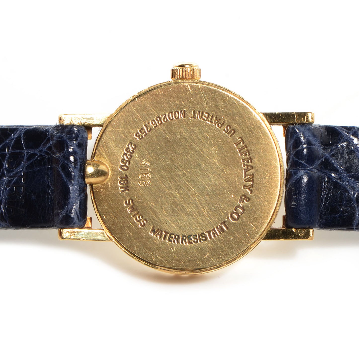 18K Yellow Gold Alligator 24mm Atlas Quartz Watch Gold