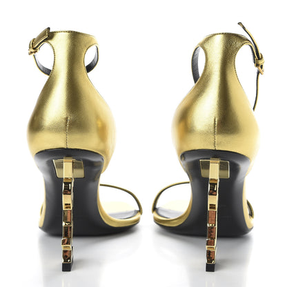 Saint Laurent Calfskin Opyum Sandals 38 Oro 4 of 9