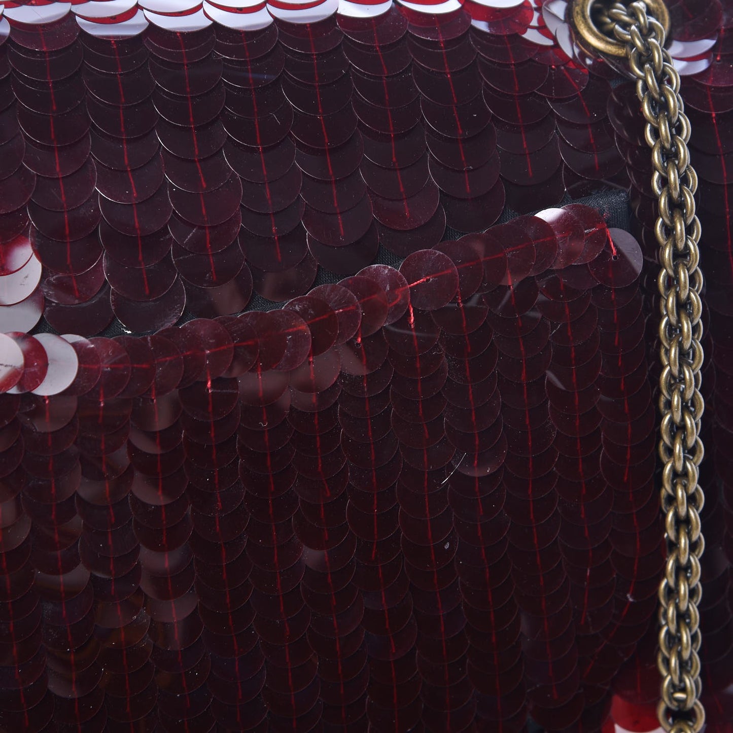 Satin Sequin Paris Shanghai Medium Double Flap Red