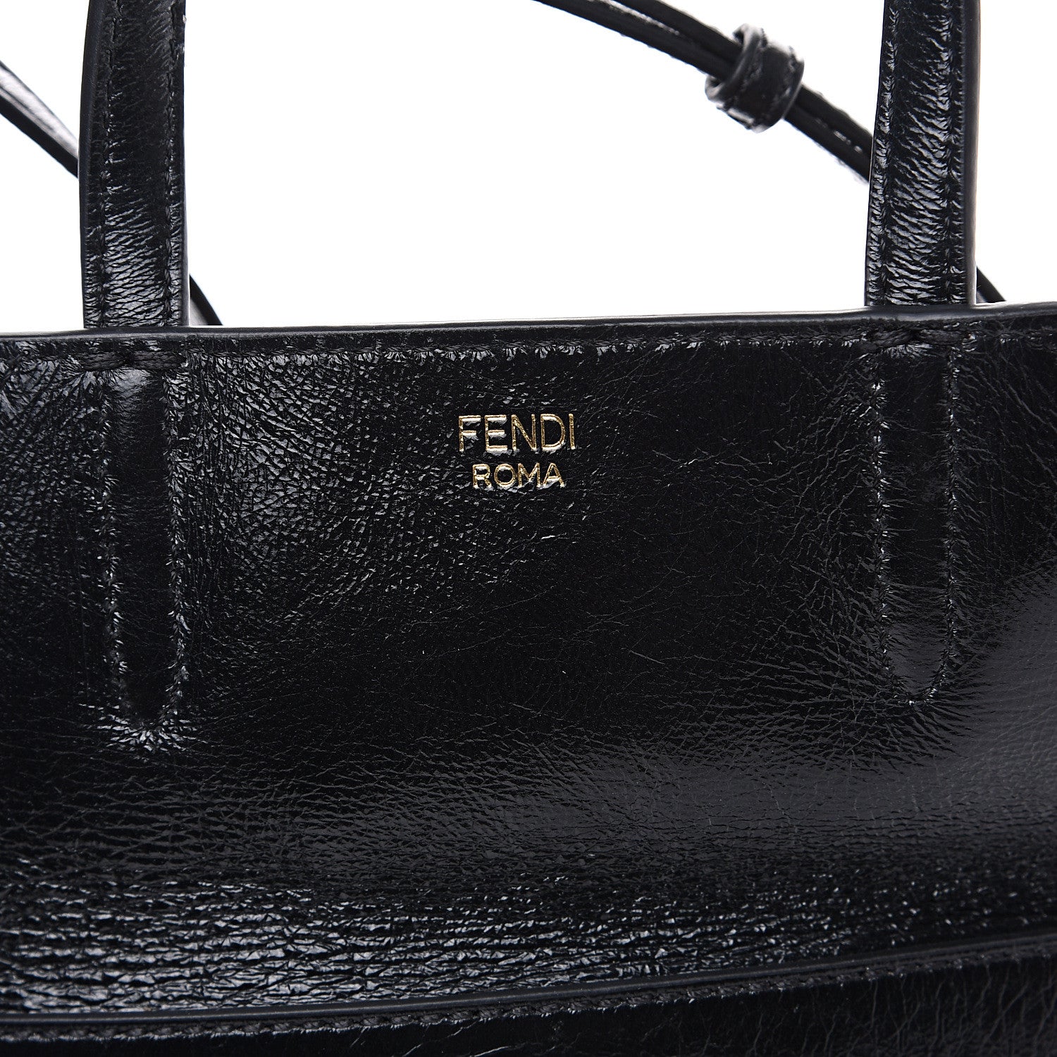 Fendi Agnello Old Shine Vitello Go Rain Small Flip Tote Black Marrone 5 of 7