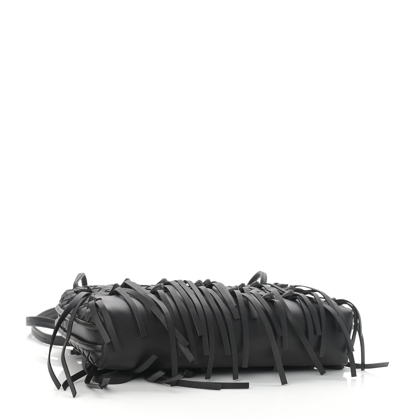 Nappa Intrecciato Fringe Nodini Crossbody Messenger Black