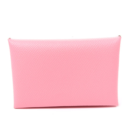 Hermes Epsom Calvi Card Case Rose Confetti 8 of 9