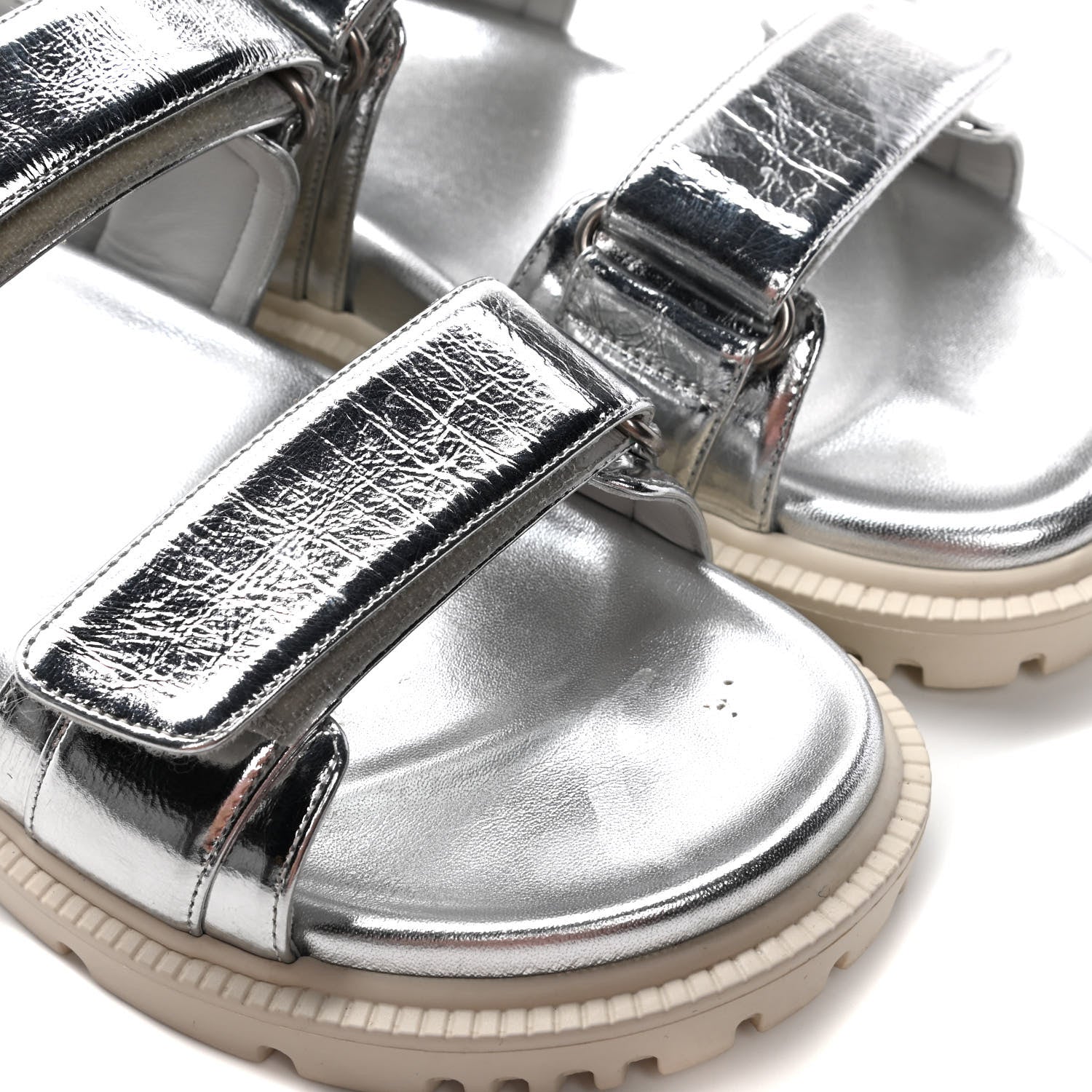 Christian Dior Metallic Dioract Sandals 36 Silver 5 of 5