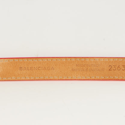 Balenciaga Matte Goatskin Rubber Covered Classic Hardware Triple Tour M Bracelet Rouge Coquelicot 6 of 7