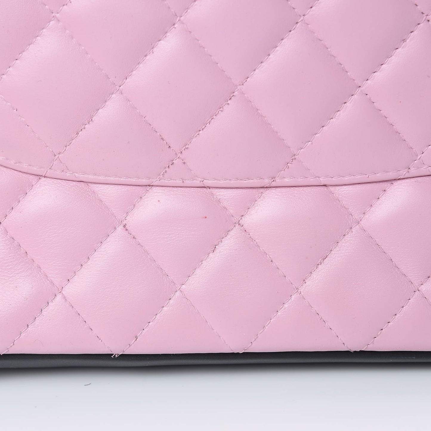 Calfskin Quilted Medium Cambon Tote Pink Black