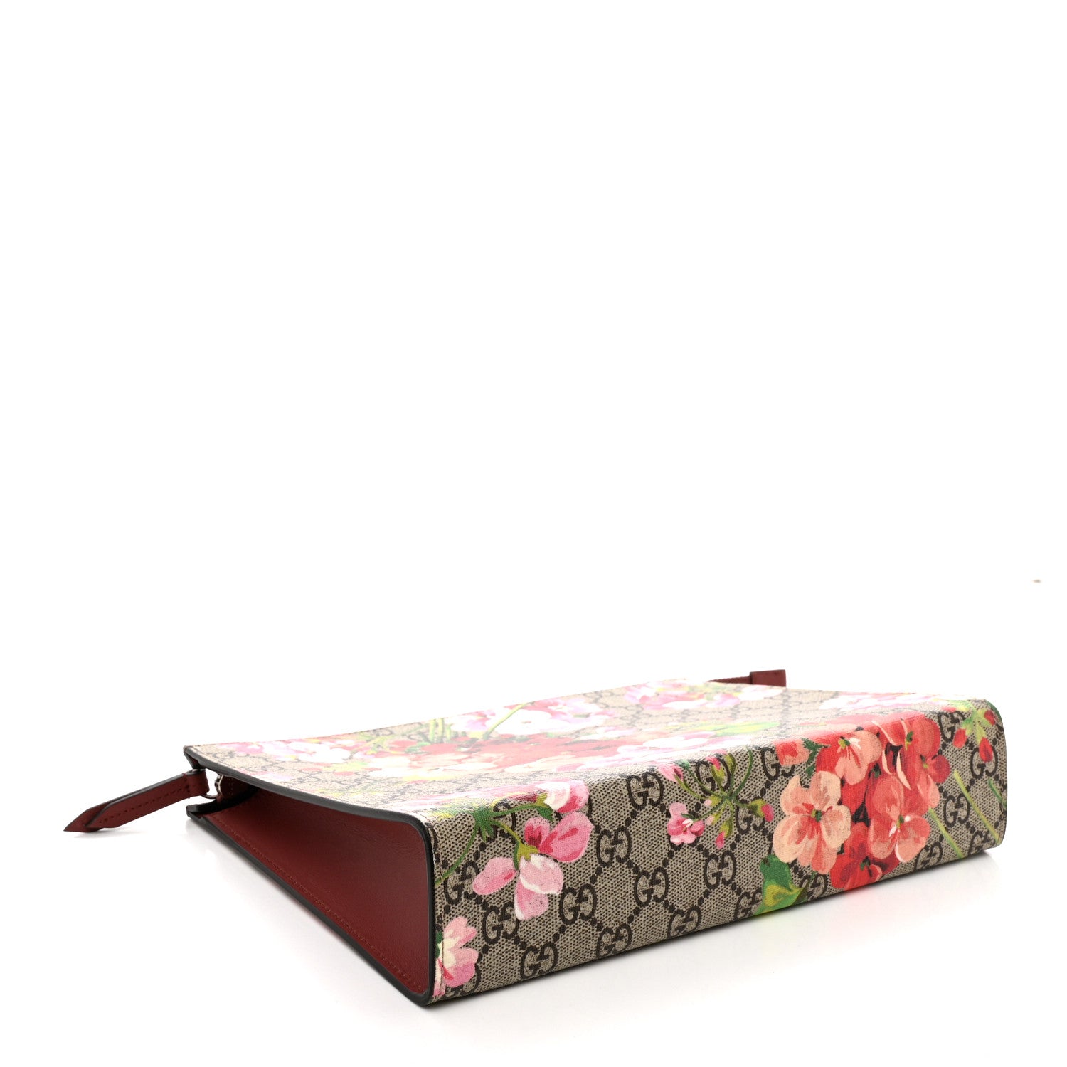 Gucci GG Supreme Monogram Blooms Large Cosmetic Case Beige Multicolor Dry Rose 4 of 9