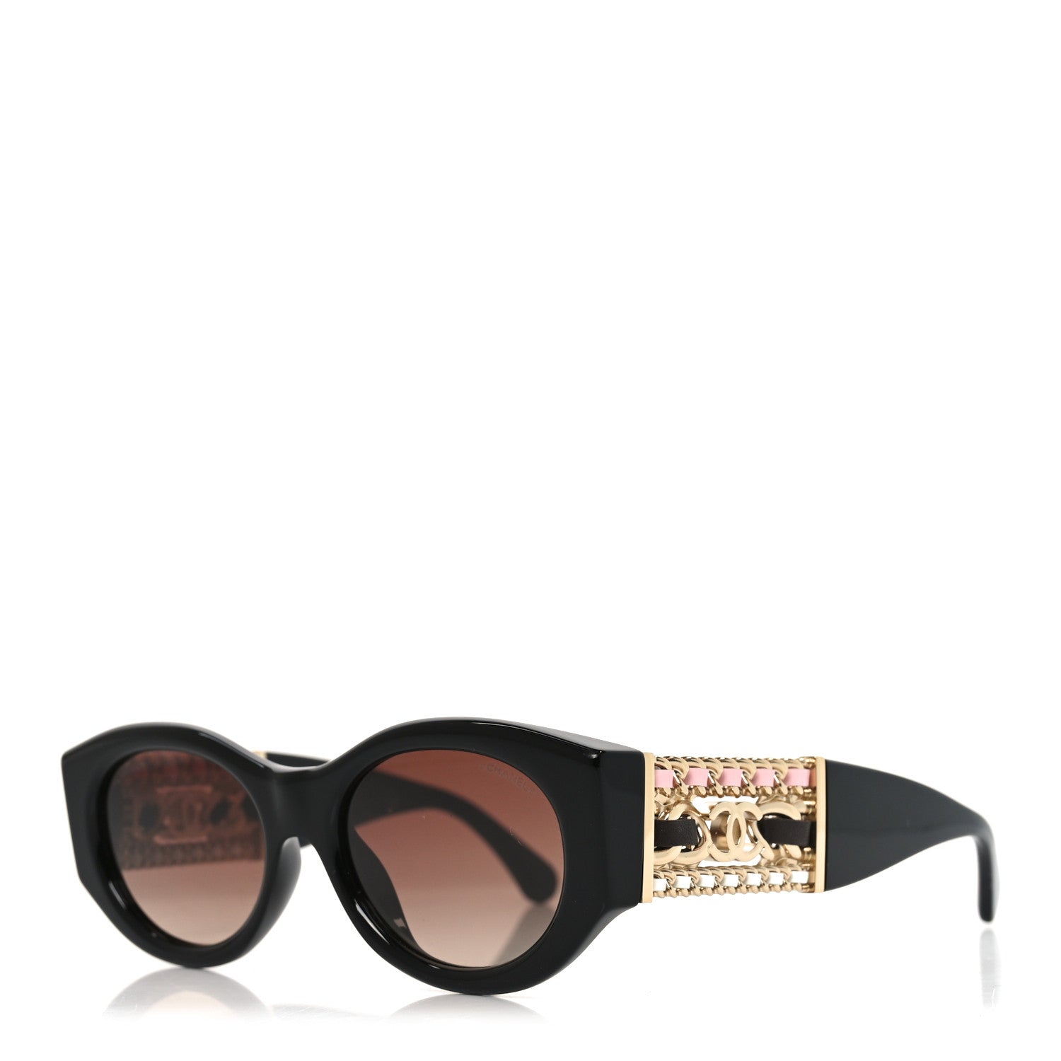 Chanel Acetate Calfskin Chain CC Sunglasses 5536-Q-A Black 1 of 7
