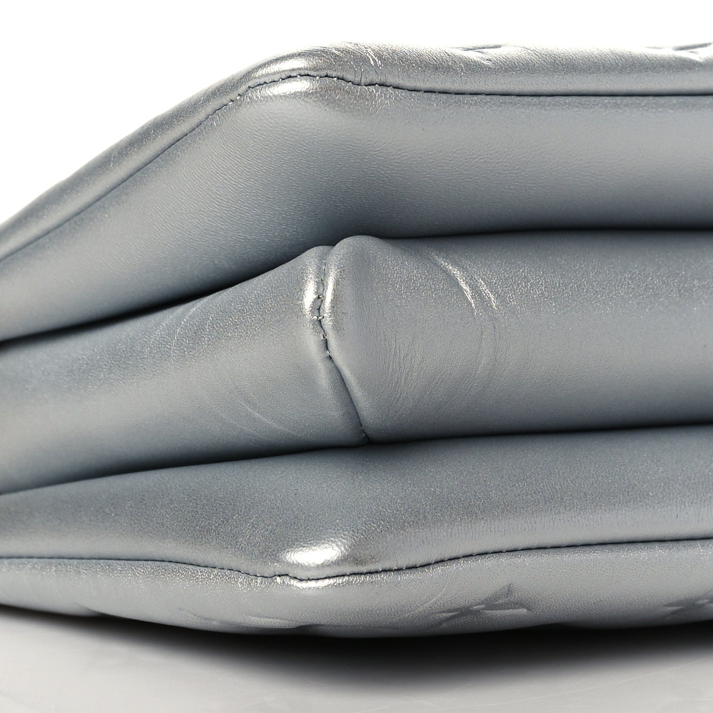 Lambskin Embossed Monogram Coussin BB Silver
