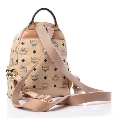 MCM Visetos Side Stud Mini Stark Backpack Beige 3 of 12