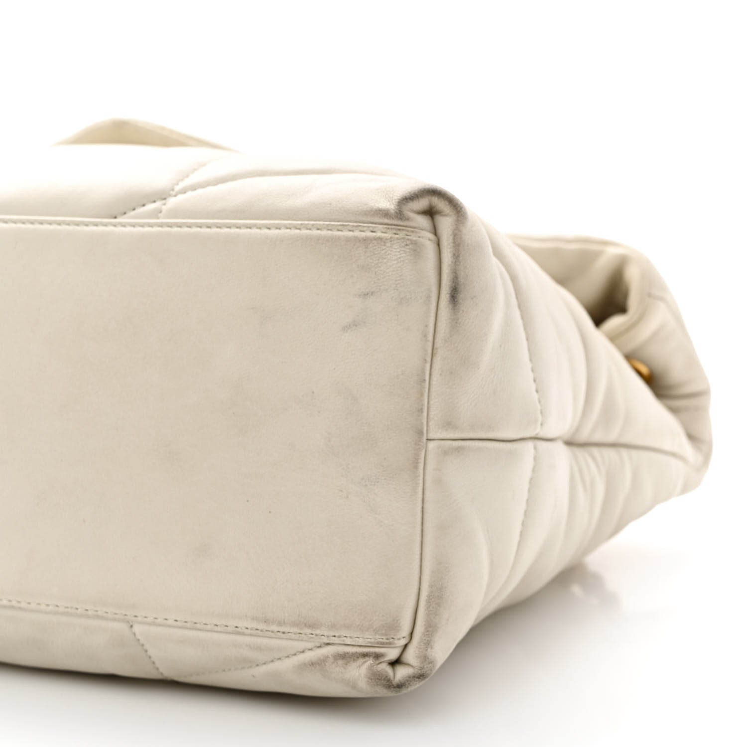 Saint Laurent Lambskin Quilted Medium Loulou Puffer Monogram Chain Satchel Crema Soft 10 of 19