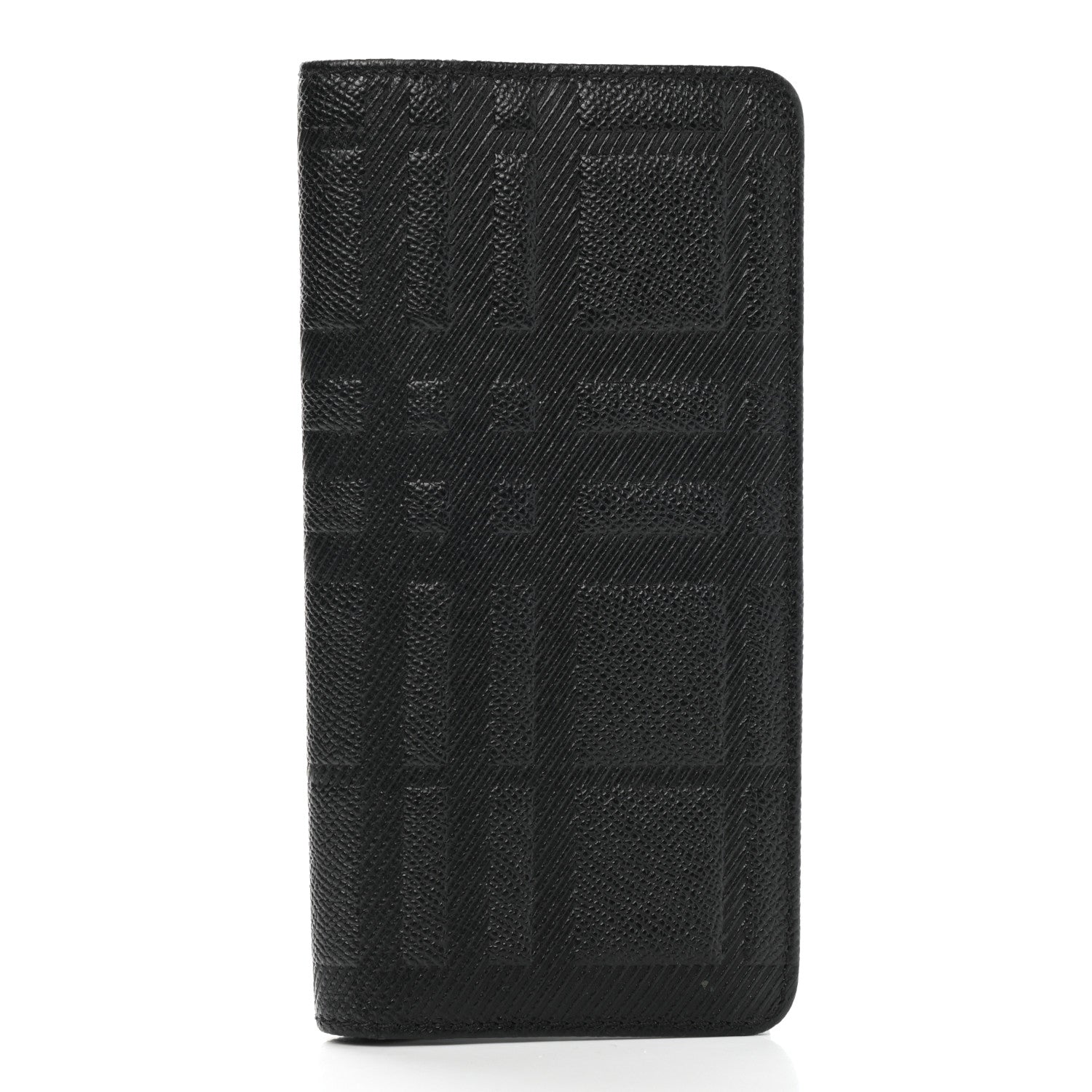 Burberry London Grainy Check Embossed Long Wallet Black 1 of 7