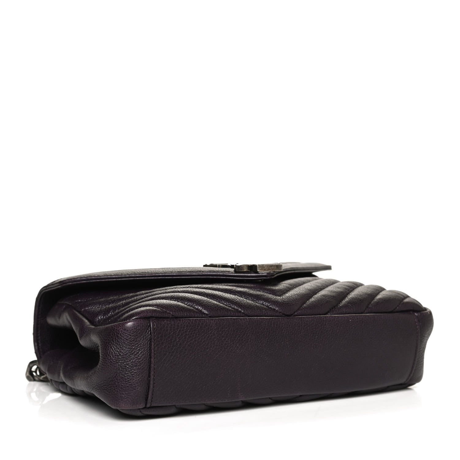 Saint Laurent Sheepskin Matelasse Chevron Monogram Medium College Bag Amaranto 4 of 11