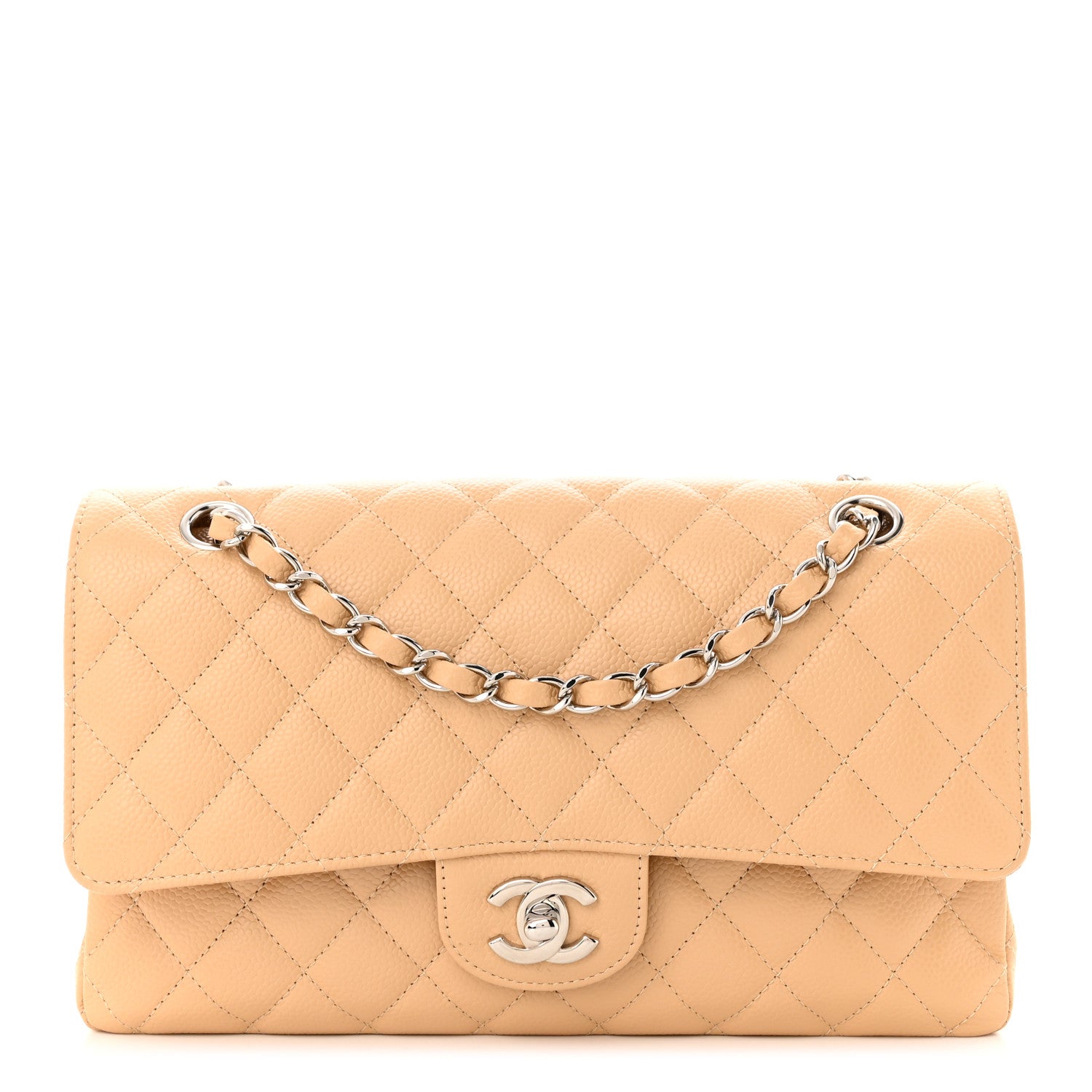 Chanel Caviar Quilted Medium Double Flap Beige 1 of 11