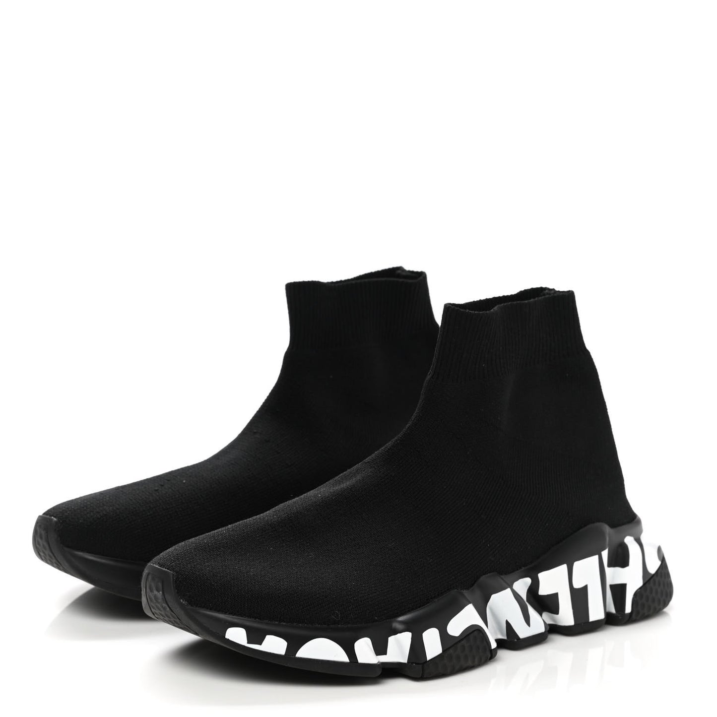 Neoprene Knit Womens Speed Graffiti Sneakers 36 Black White