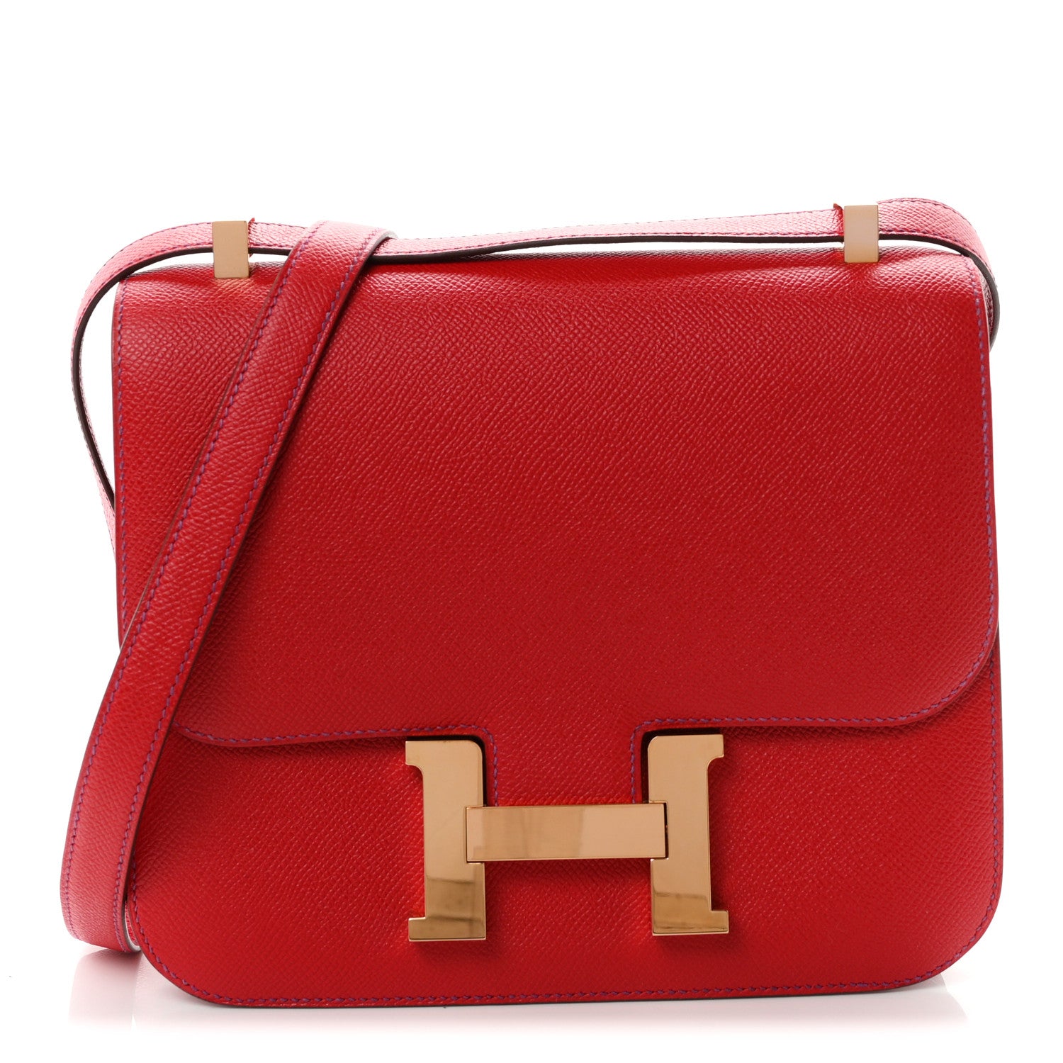 Hermes Epsom Horseshoe Verso Constance 24 Rouge Casaque Anemone 1 of 11