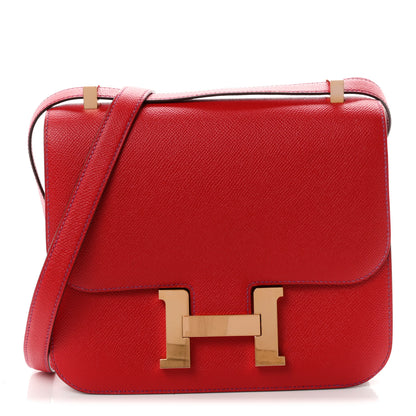 Hermes Epsom Horseshoe Verso Constance 24 Rouge Casaque Anemone 1 of 11