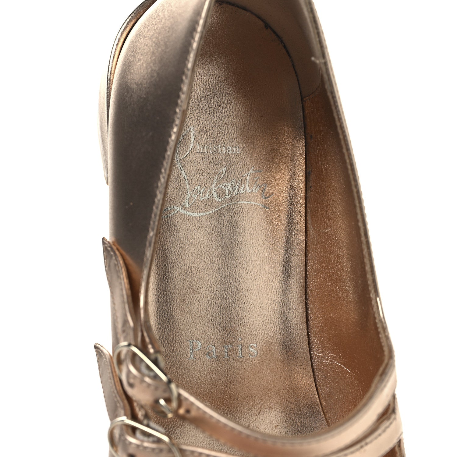 Christian Louboutin Calf Laminato Satin Sweet Jane Flats 36 Leche 8 of 8