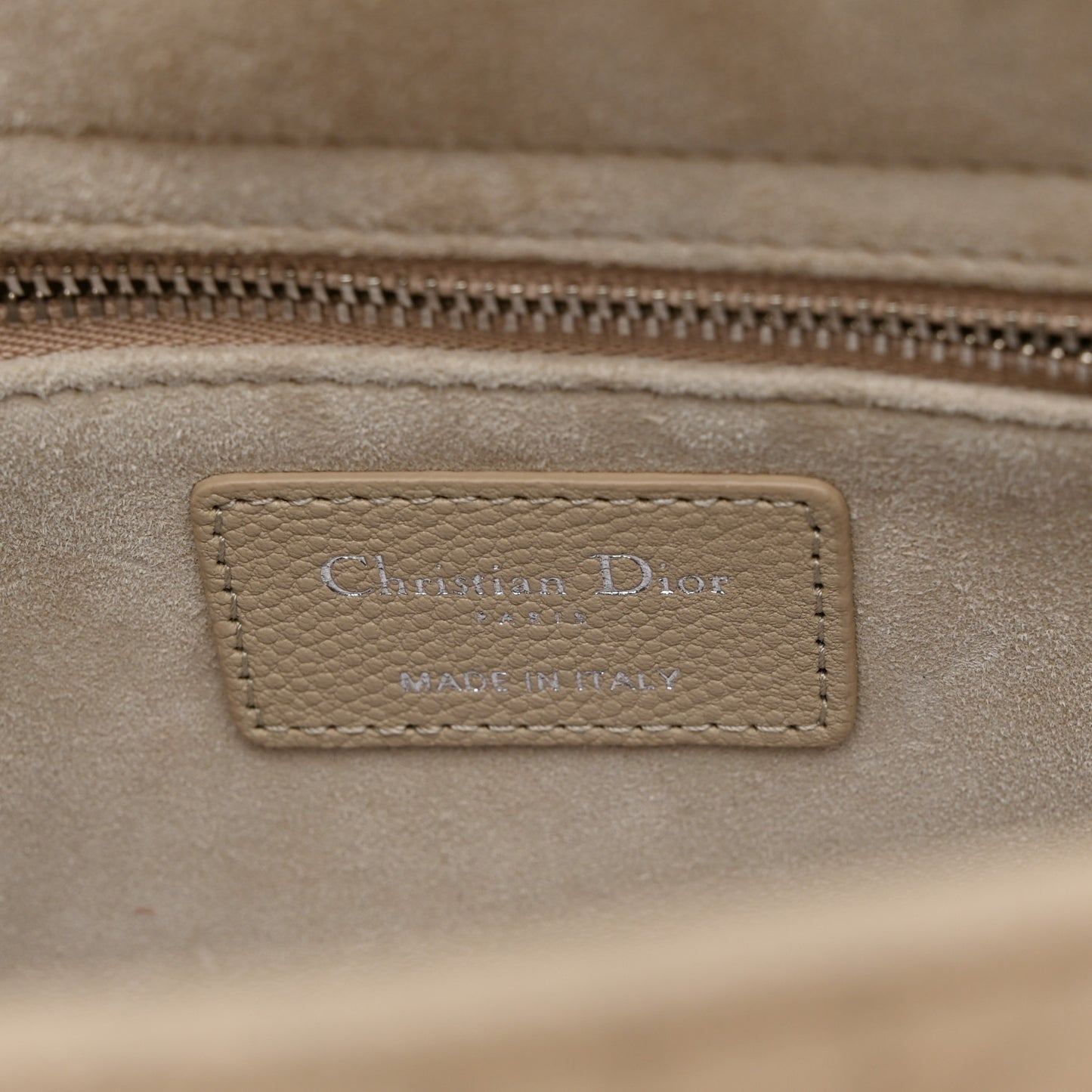 Grained Calfskin Cannage Medium Lady Dior Sable