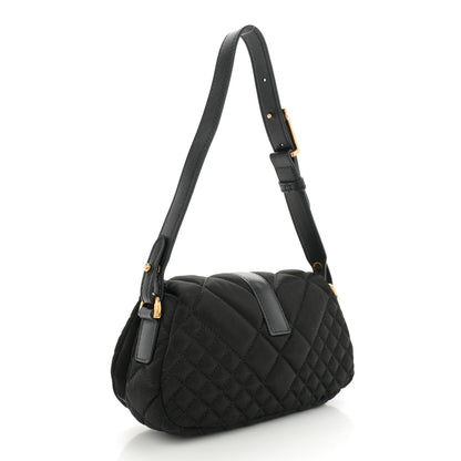 Versace Satin Crystal Quilted Mini Greca Goddess Shoulder Bag Black 3 of 10