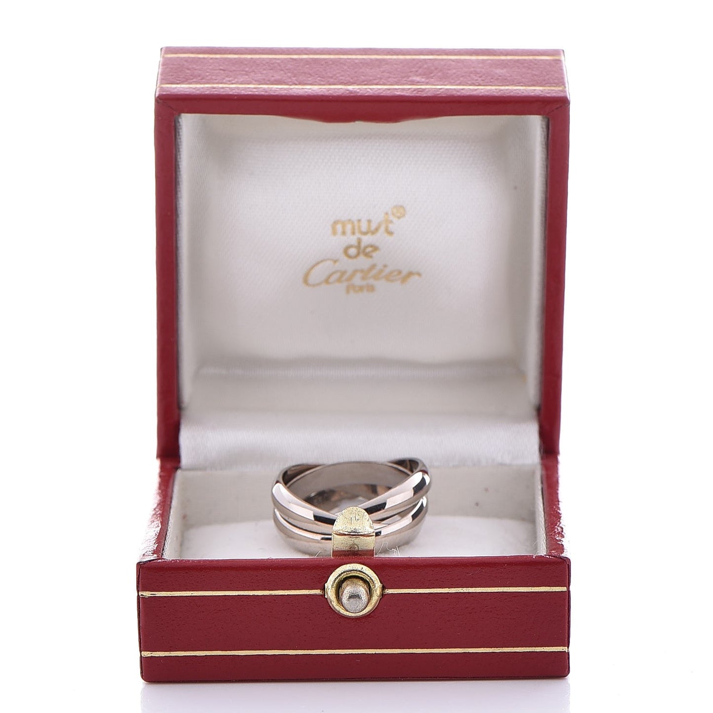 18K White Gold Trinity Ring 49 4.75