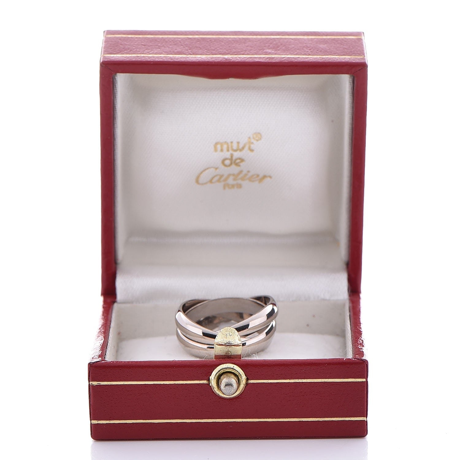 Cartier 18K White Gold Trinity Ring 49 4.75 6 of 6