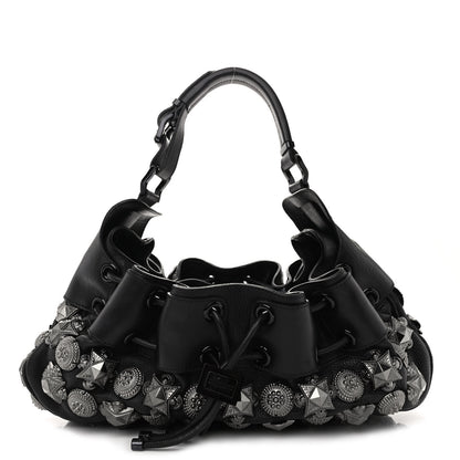 Burberry Calfskin Mason Warrior Studded Hobo Black 1 of 9