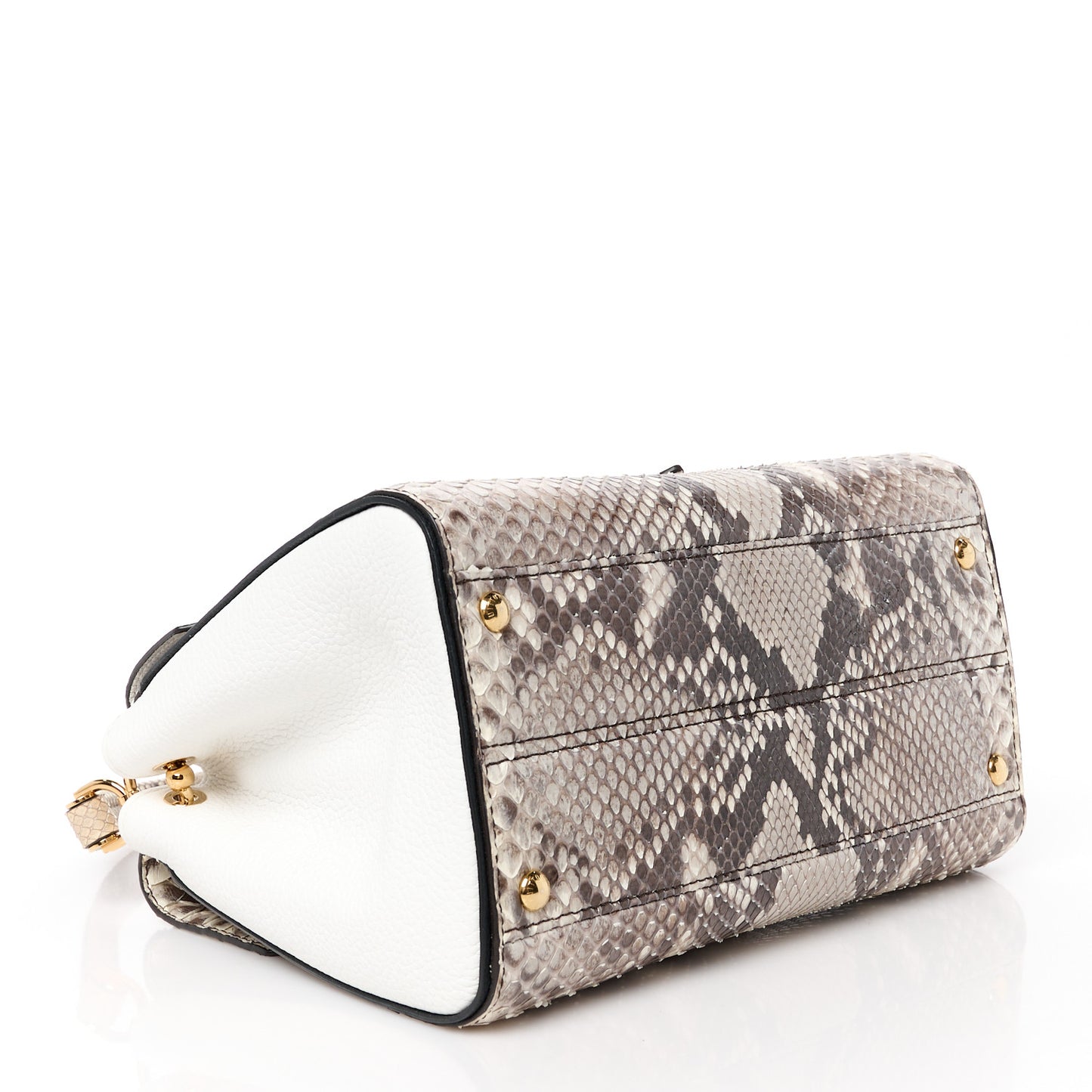 Snakeskin Monogram Double V Creme