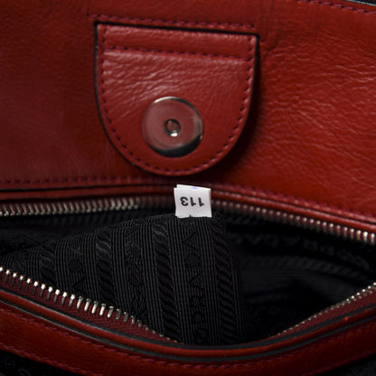 Prada Glace Calf Twin Pocket Tote Fuoco 10 of 14