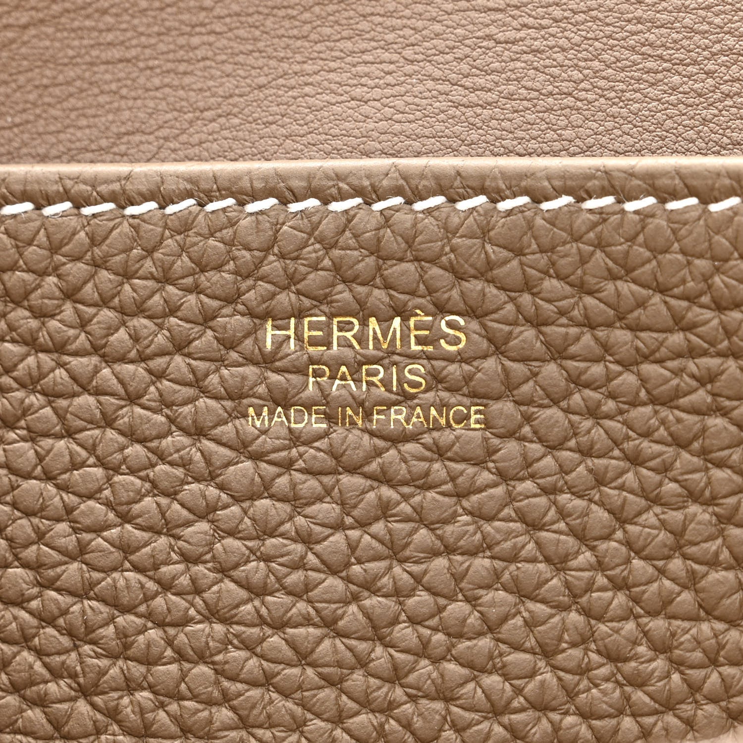 Hermes Taurillon Clemence Halzan 25 Etoupe 6 of 10