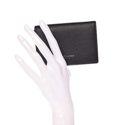 Saint Laurent Grain De Poudre Business Card Case Black 2 of 12