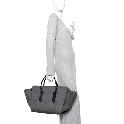 Celine Felt Calfskin Medium Tie Knot Tote Grey Black 2 of 17