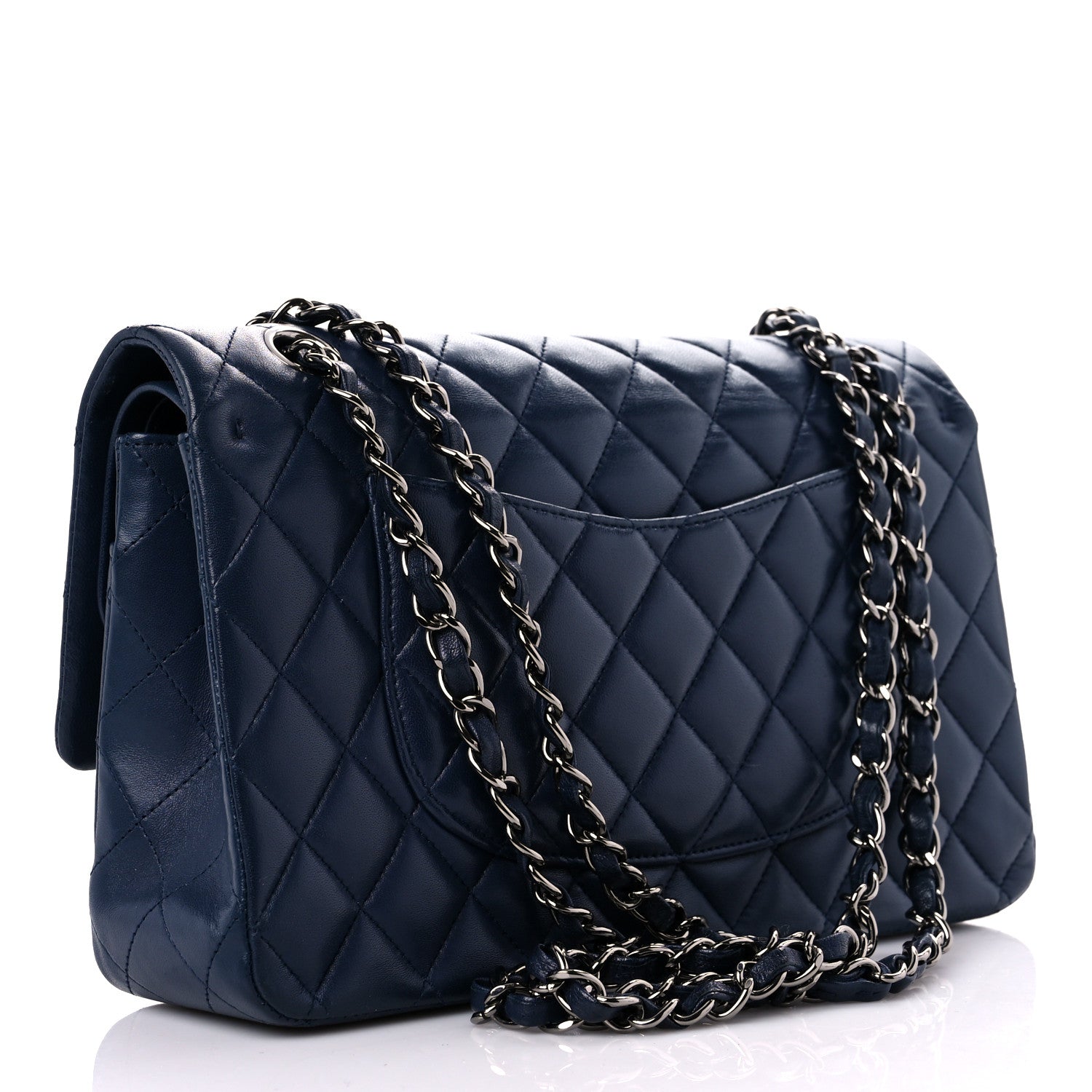 Chanel Lambskin Quilted Medium Double Flap Navy 3 of 17