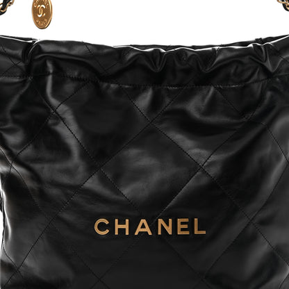 Chanel Shiny Calfskin Quilted Small Chanel 22 Black 9 of 11