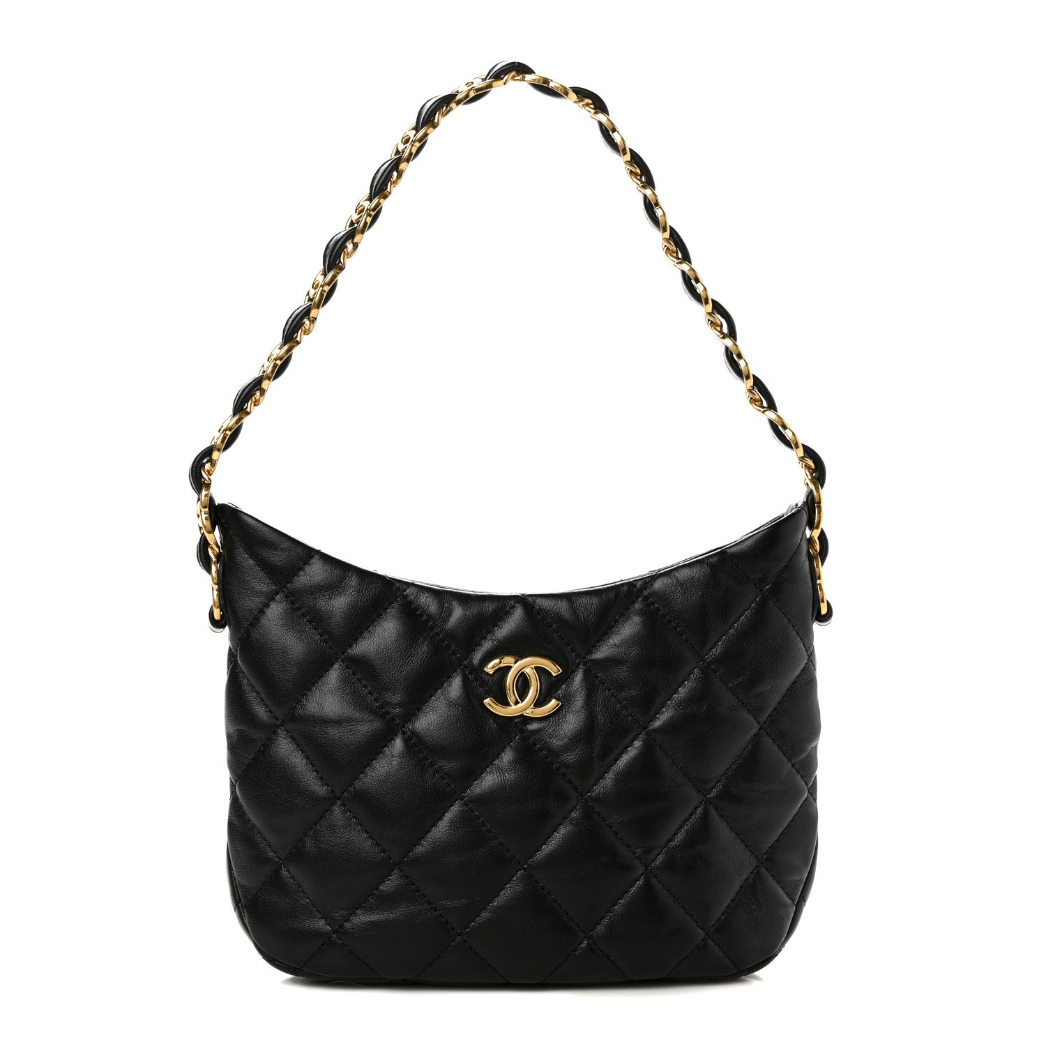 Chanel Lambskin Quilted Hobo Black 1 of 8