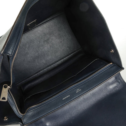 Celine Drummed Calfskin Suede Medium Trapeze Navy 7 of 7