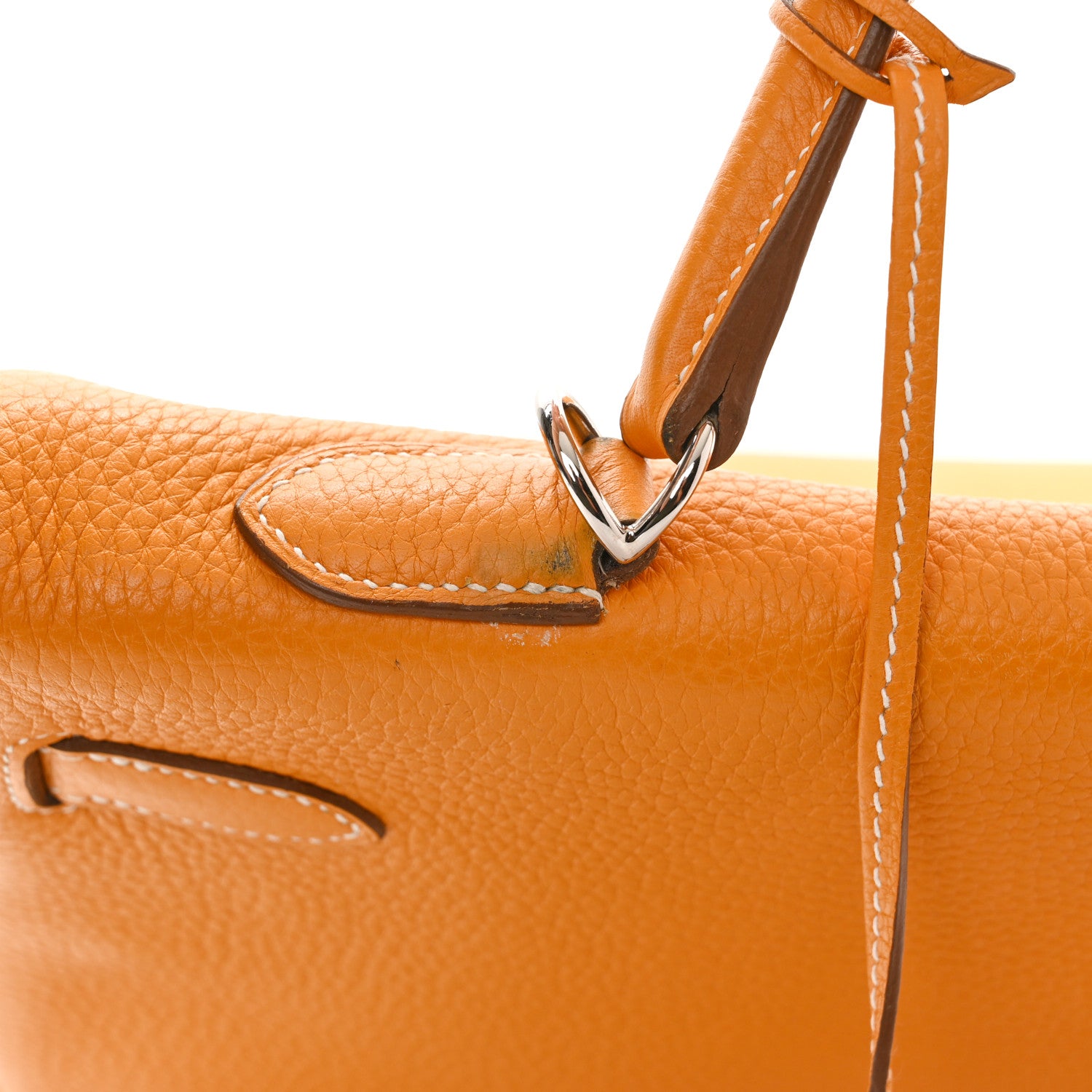 Hermes Taurillon Clemence Kelly Retourne 35 Moutarde Etain 11 of 21