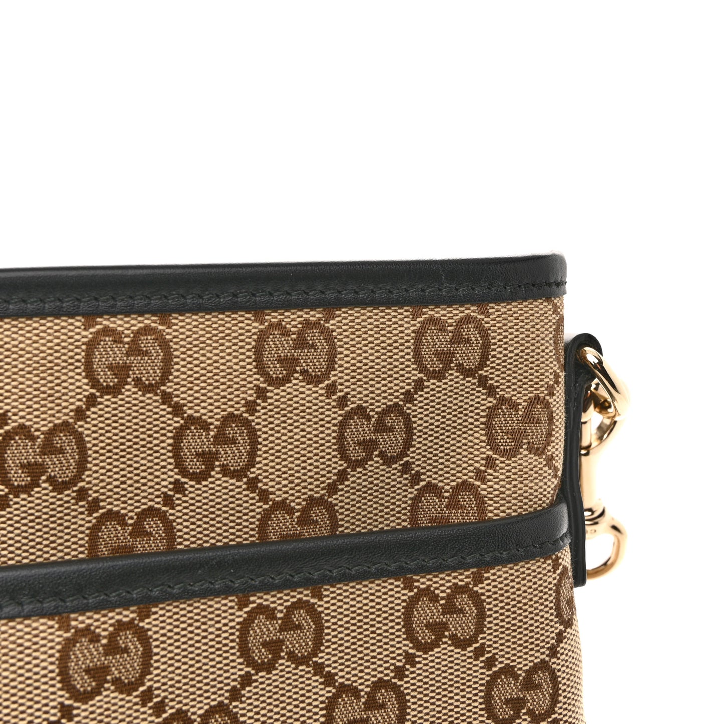 GG Monogram Web Flat Messenger Bag Black